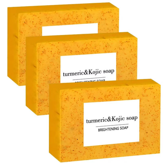 100G Turmeric Kojic Acid Soap with Lemon Granules Exfoliating Scrubbing Skin Lightening Body Care Jabón Con Ácido Kojico Y Témor
